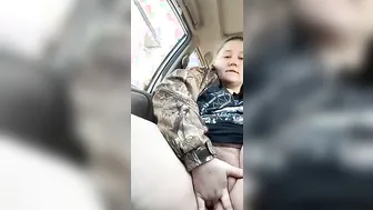 Bbw fingered inside vehicle
