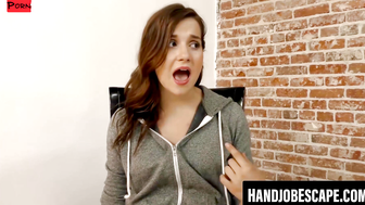 KINKY GIRL GETS A HANDJOB FROM AN UNEXPECTED VISITOR - HandJob Heaven