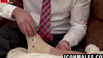 Muscular Doctor Gives Patient Intense Anal Stretching Exercise