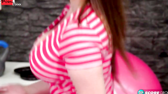 Bouncy Breasted Beauties - Big Boobed Brunette Rides A Sex Machine