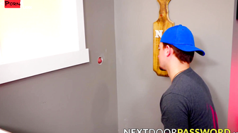 Glory Hole Blowjob Marathon - Giant Dick Fucked by Hot Brunette Babe