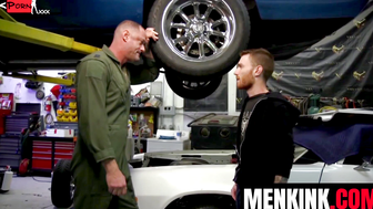 Mechanics Rimjob & Face Fuck - Dominant Mechanic Fucks Older Man's Ass