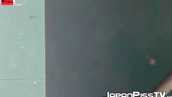 Japanese teen schoolgirls are playing and peeing outdoor