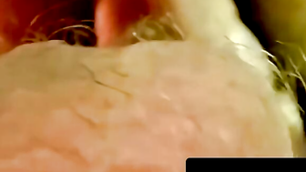 Blond gay with beard jerks till cumming on abs