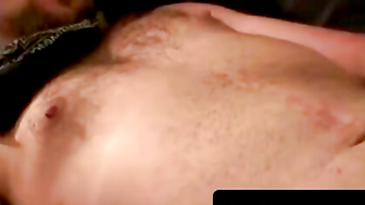 Mature homo pumps his cock on a chair and unloads
