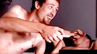 Nasty amateur fists thick cock in sweaty solo session