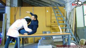 spanish blonde hispanic cougar inside three-way mmf