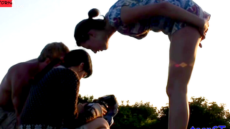 Cute ass teen works the cock