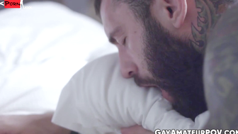 Hairy aggressive top Markus Kage gets prostate pounded by Alex Mecum