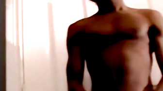 JoeSchmoeXXX.com - Athletic black amateur strokes his BBC monster on camera with prid