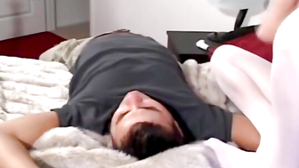 Trempling all over him