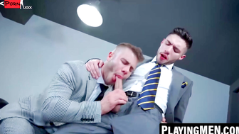 PlayingMen.com - Horny Allen King rips Luciano's pants for a hard fuck