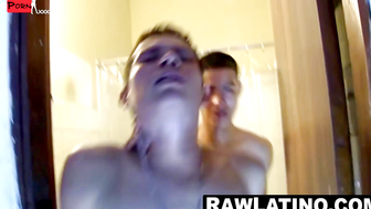 Latinos Mateo and Elmo use a dildo while savagely breeding raw