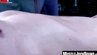 MuscleJockBound.com - Agonizing dick pulling torment for submissive Pain