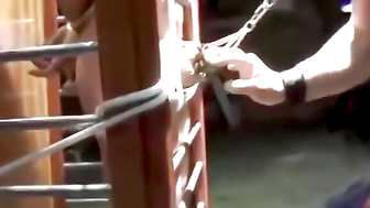 MuscleJockBound.com - Chet Walker suffers heavy chain tugging his meat