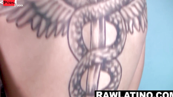 Manny moans as tattooed Ramiro fucks him with cock and toy