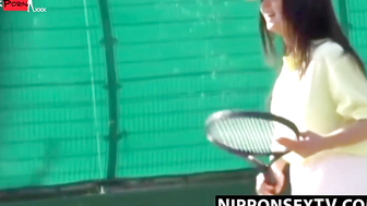 Watcher films pair of tennis girls changing post court fun
