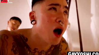 Sammy Sins ruins Yoshi Kawasaki with a giant dildo ramming