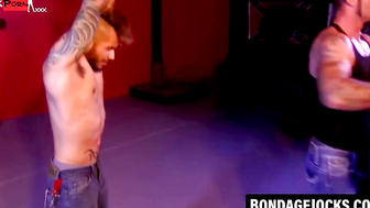 Ricky Sins grabs Draven Torres cock and balls brutally