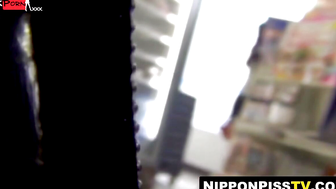 Asian women in minis pee public toilets unaware of cam