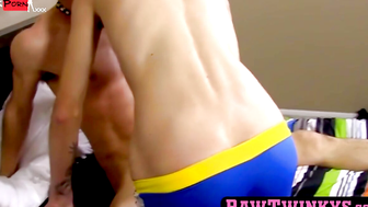 RawTwinkys.com - Top twink Elijah West fed cum after a hard raw bottom pounding