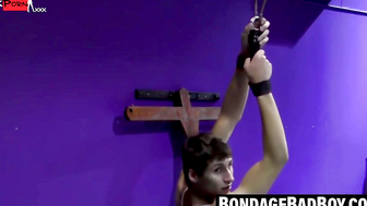 BondageBadBoy.com - Hunky jock sub Jakobe Williamson tightly bound by his dominator