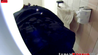 Sneaky spycam films Asian pussies flowing golden water in perfect angle