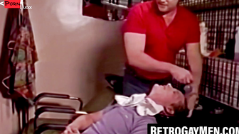 Horny Steve Scott needs release so muscled gay sucks him dry