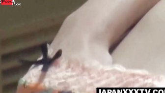 I finger Japanese pussy chasing wild loud orgasm