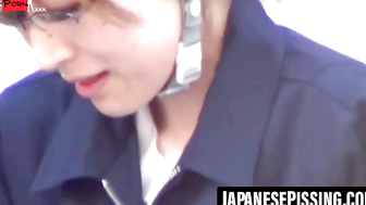 Voyeur tails two Japanese babes taking piss outdoors
