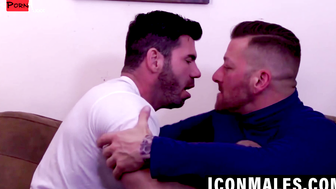 Inked hunk rimmed then fucked in passionate session