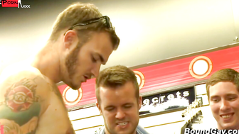 Tripp Townsend Bound Gagged Used in Public Sex Shop Gangbang Blowbang