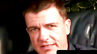 Handsome older man wanks and coats his hands in cum