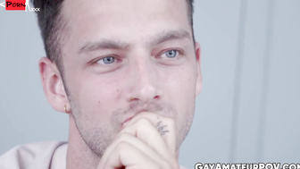 Damon Heart moans as CEO Manuel Skye tears his ass in the office