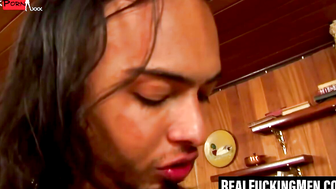 Latinos Junior and Matheus fuck raw till cum floods out