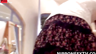 Voyeur hooked on Japanese stunners in skirts and white undies
