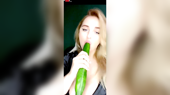 Big Russian whore sucking cucumbers - TANGO LIVE