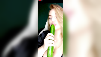 Big Russian whore sucking cucumbers - TANGO LIVE