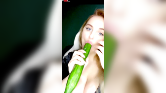 Big Russian whore sucking cucumbers - TANGO LIVE