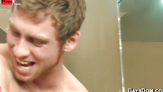 Tripp Townsend Bound Blindfolded Gangbang Chains Whipping Facial in Public Toilet
