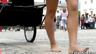 European Rickshaw Slave Public Anal