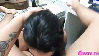 Gabbie Luna - Shy women sucking off a rough penis and swallowing everything