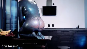 Erotic Curvy Arya Grande into Rubber Latex Bdsm Catsuit