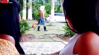 Horny friends fuck the gardener 56