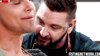 Archer Croft fists and licks Teddy Bryces prolapsed ass