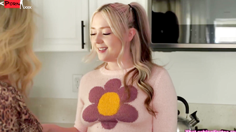 My busty blonde stepmom likes lesbian porn just as I thought