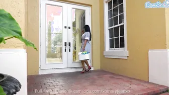 Gigantic Titted hispanic maid getting dicked down after gets caught