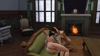 A Man is having a Gorgeous Rest Surrounded by 3 Cutie Girls