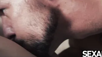 Cutie blonde riding her mans gigantic penis to a sticky