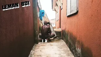 Banged my next doors daughter while bathing into outdoors WC (outdoors)